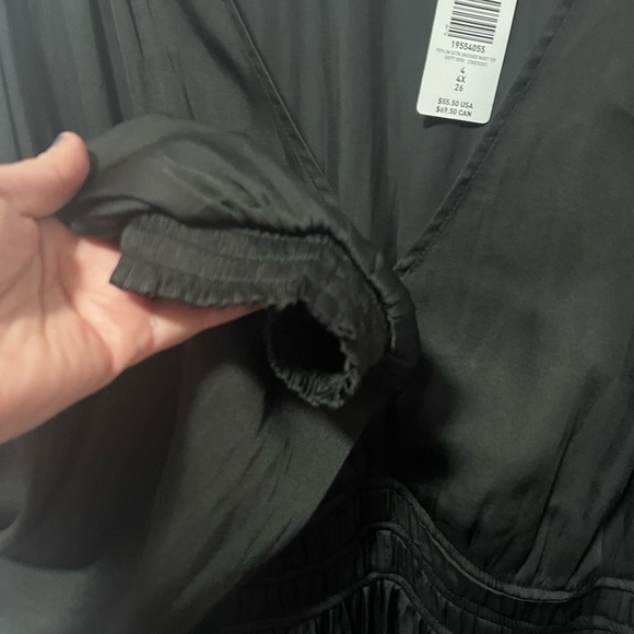 Torrid Black empire waist Smocked Blouson sleeves long Sleeve Blouse 4 - Picture 5 of 6